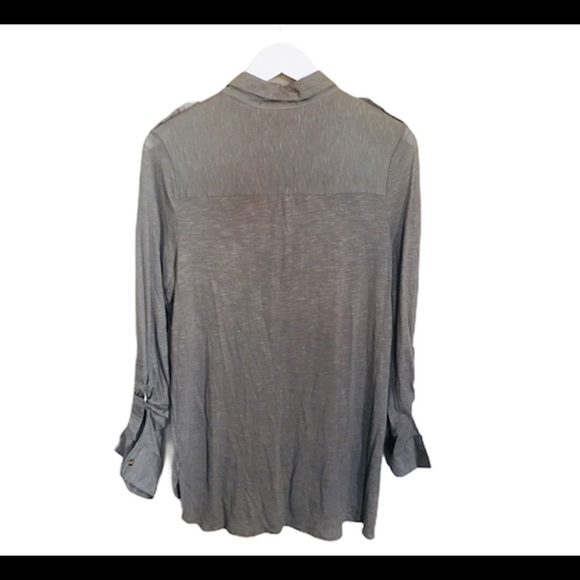 REVAMPED Utility Button Down Shirt With Long Sleeves Olive/Camo Green Size Large - Picture 5 of 9